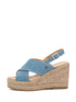 Gaby | Espadrilles mit Keilabsatz. Hellblaue Jeans