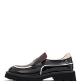 Evita | Chunky Loafer Black/Off White/Bordeaux