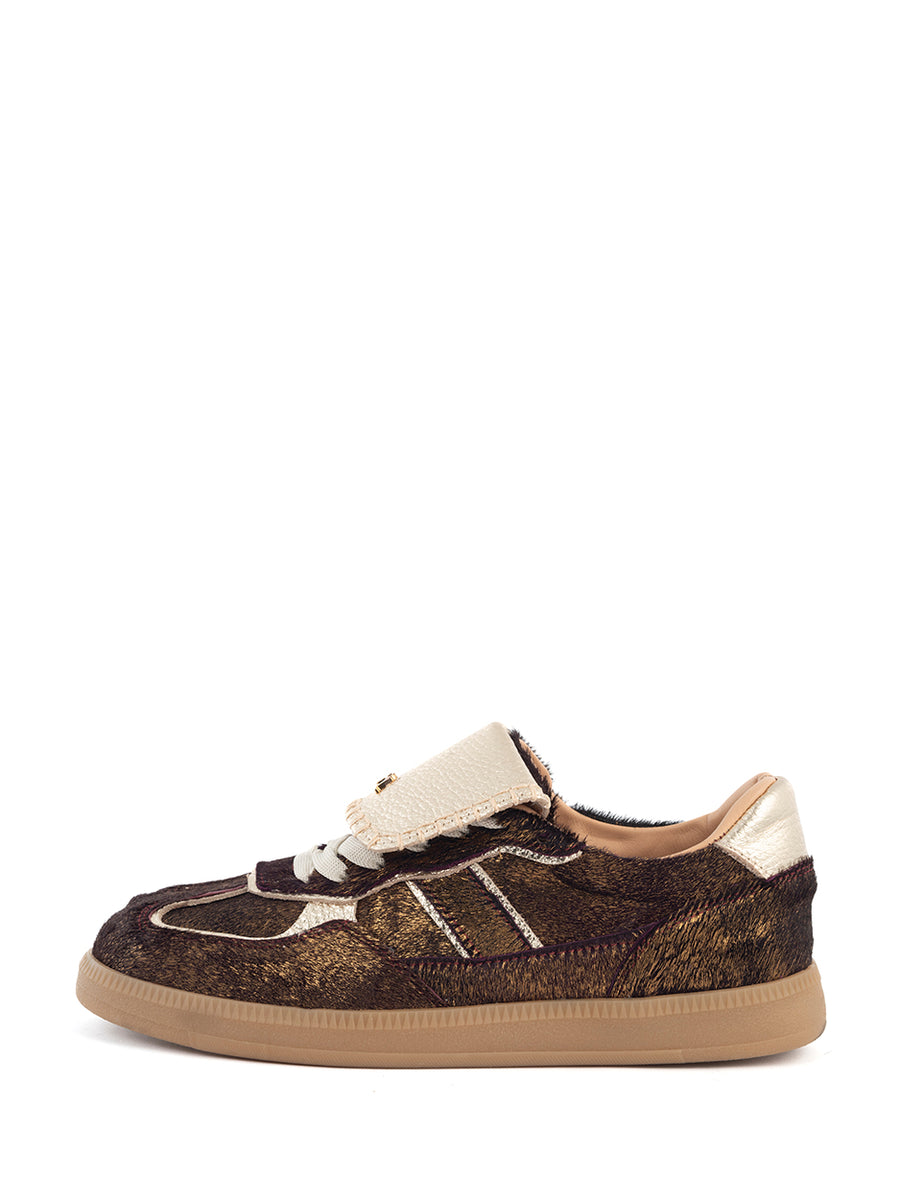 Ira | Sneaker Dark Brown/Gold