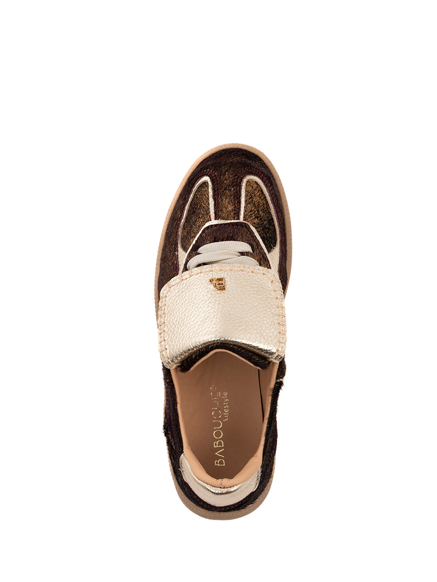 Ira | Sneaker Dark Brown/Gold
