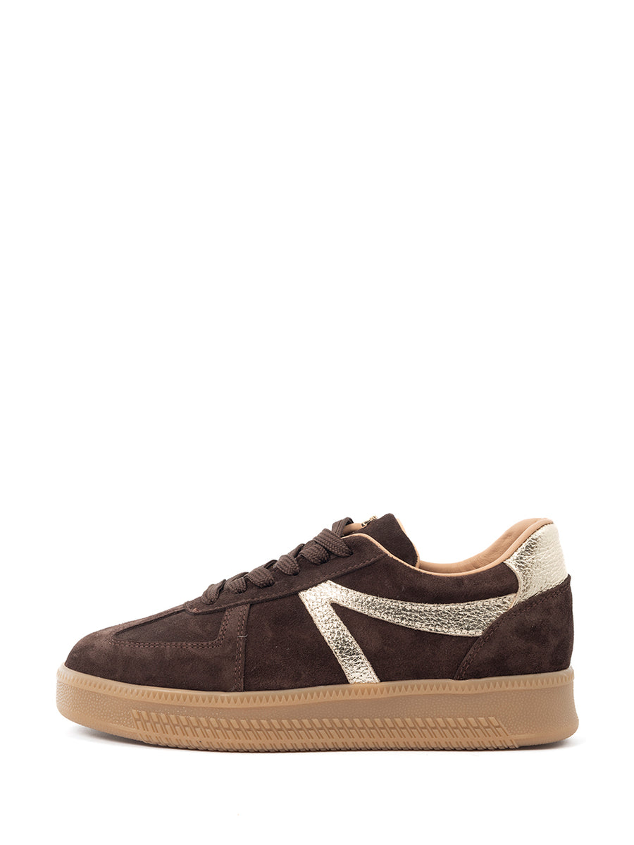 Liva | Sneaker Dark Brown/Gold
