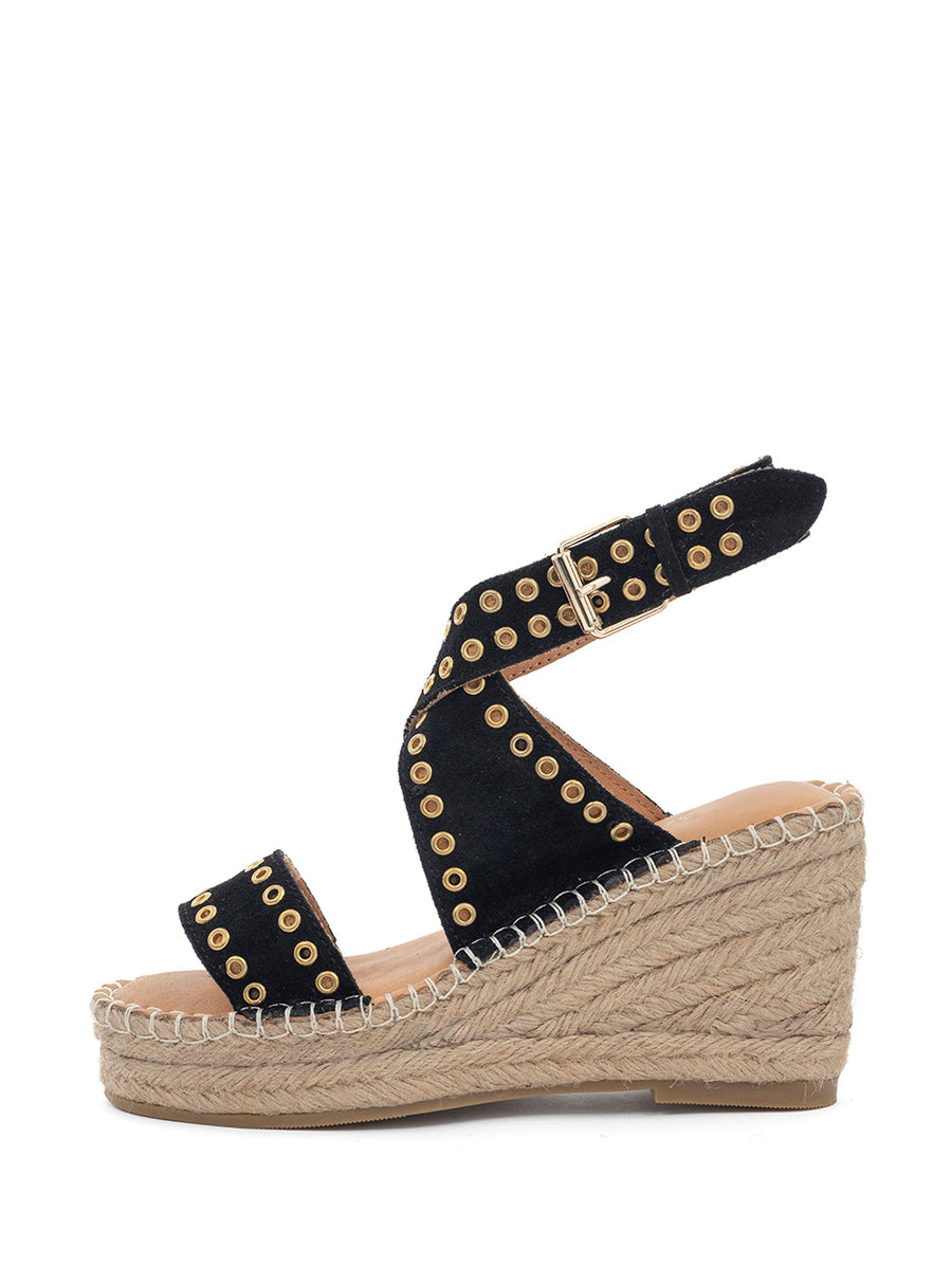 Avi | Espadrilles mit Keilabsatz in Schwarz