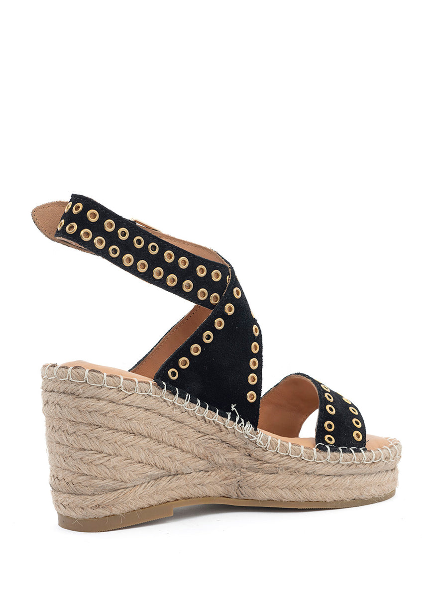 Avi | Espadrilles mit Keilabsatz in Schwarz