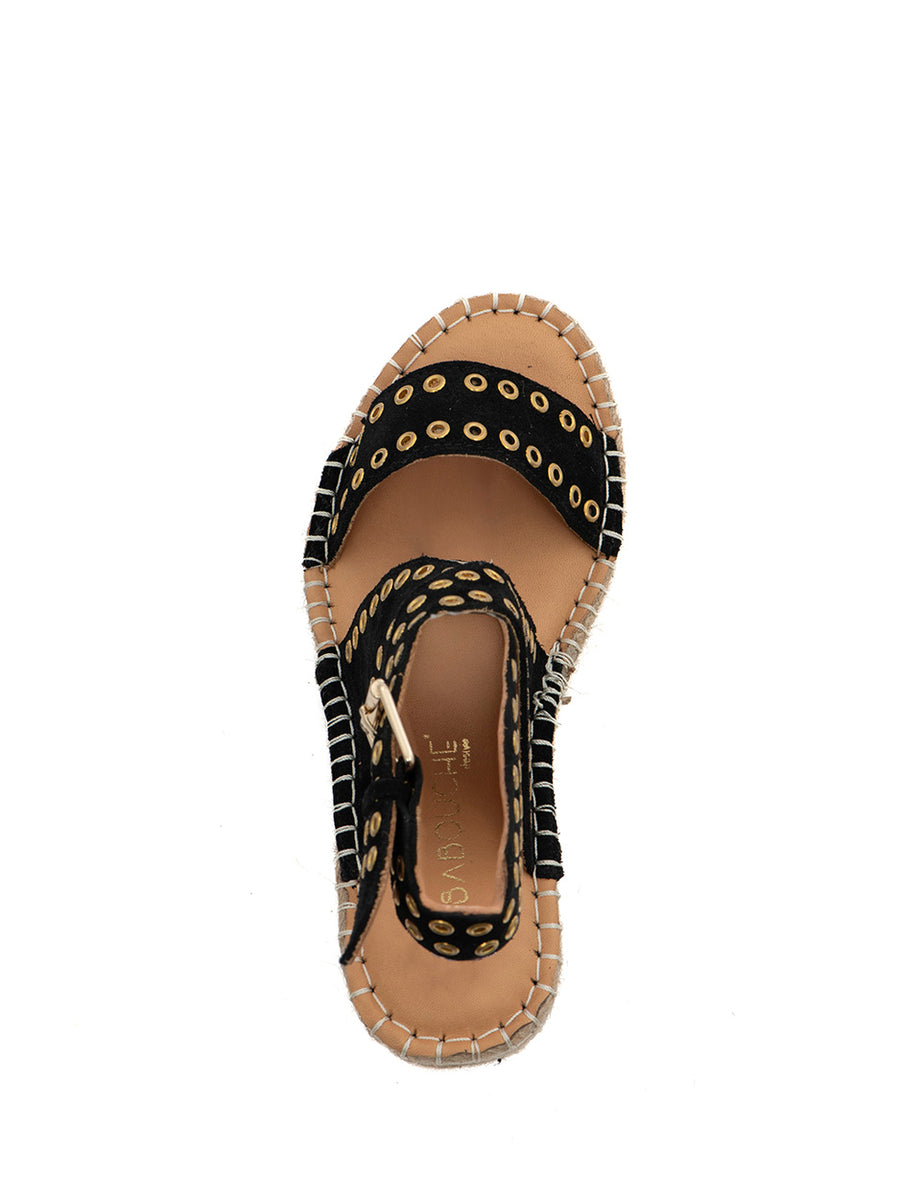 Avi | Espadrilles mit Keilabsatz in Schwarz