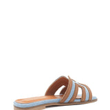 Elly | Slipper Cognac/Light Blue