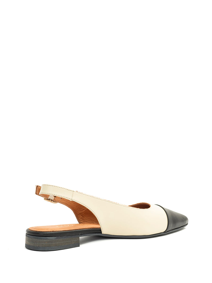 Katja | Slingback Zwart/Off White