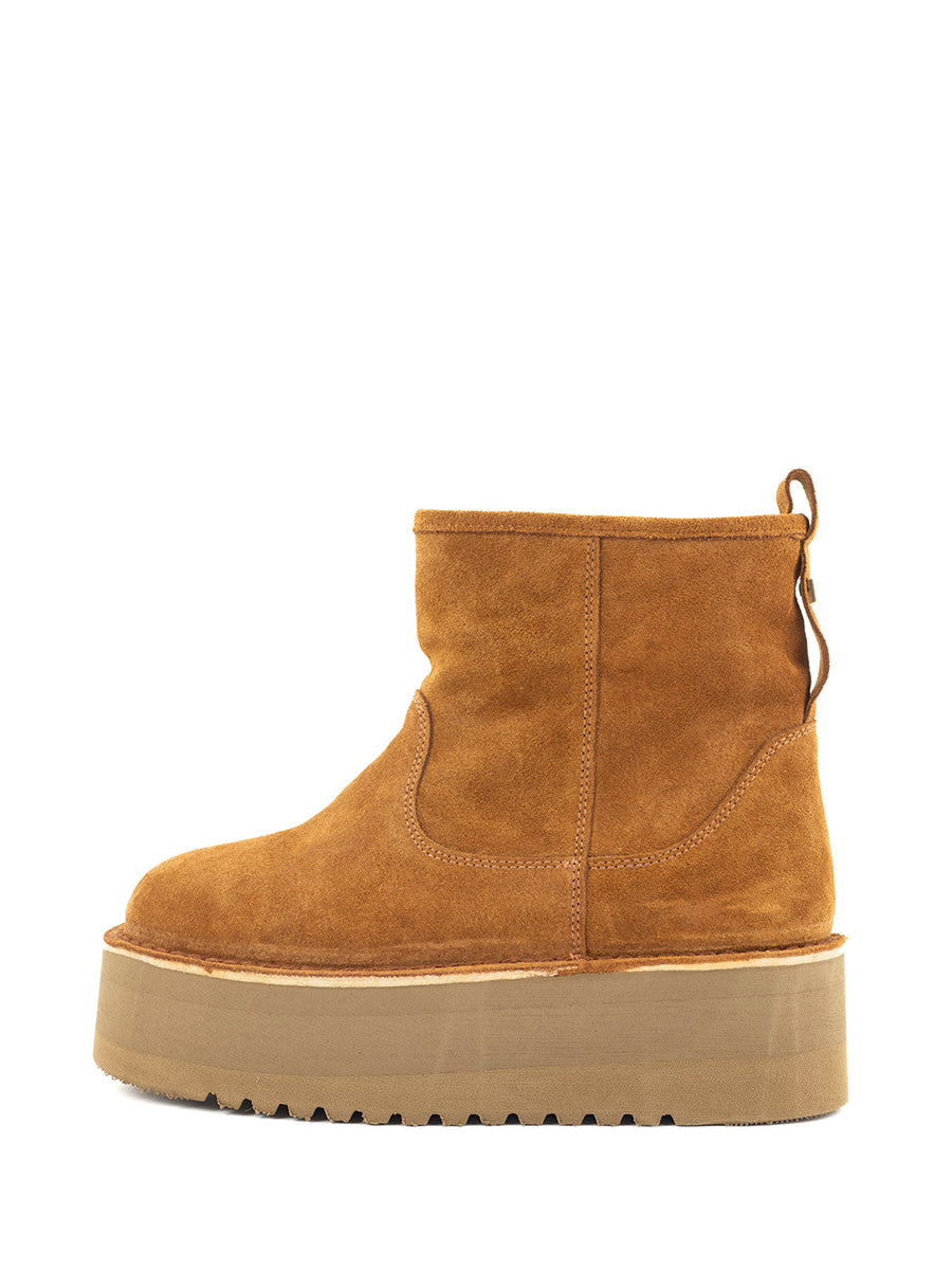 Rain | Fur boots Cognac