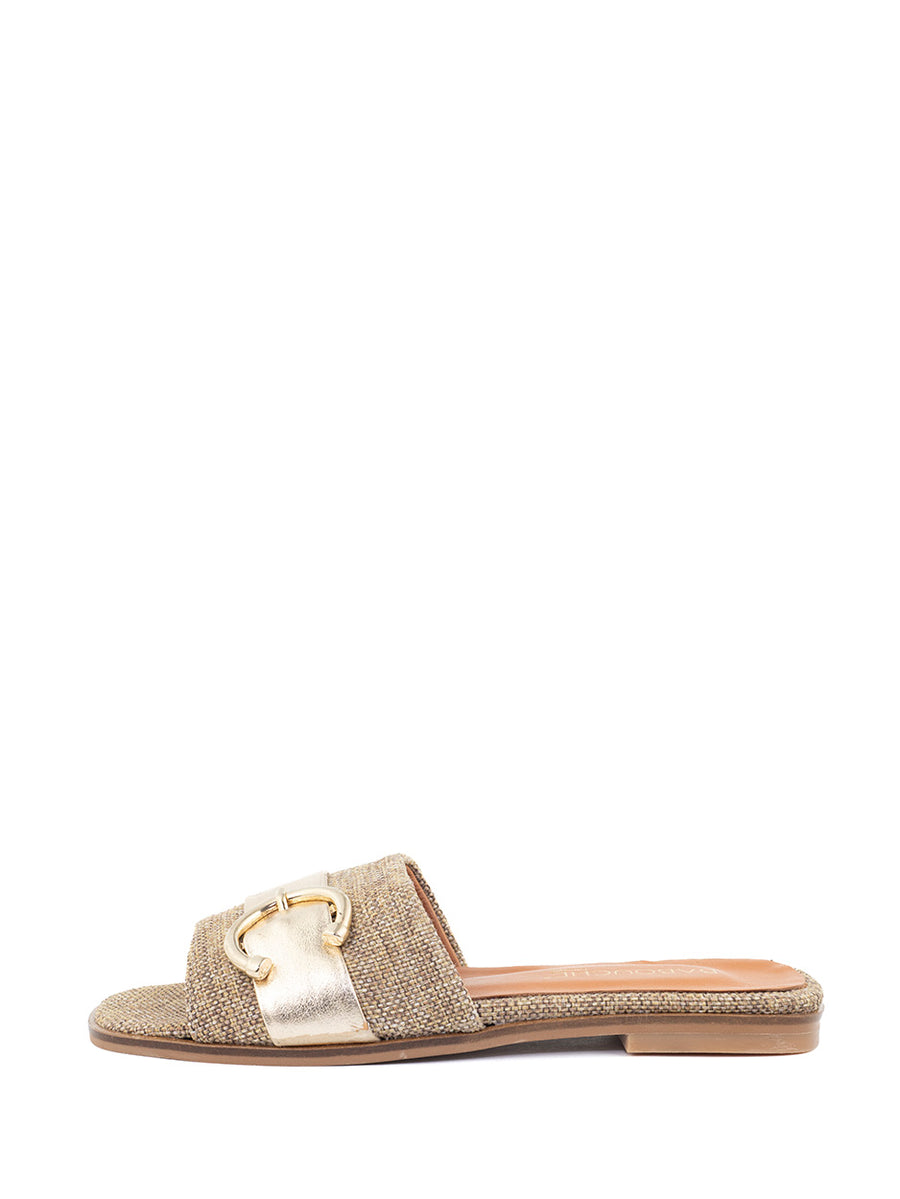 Rozan | Slipper Taupe/Gold