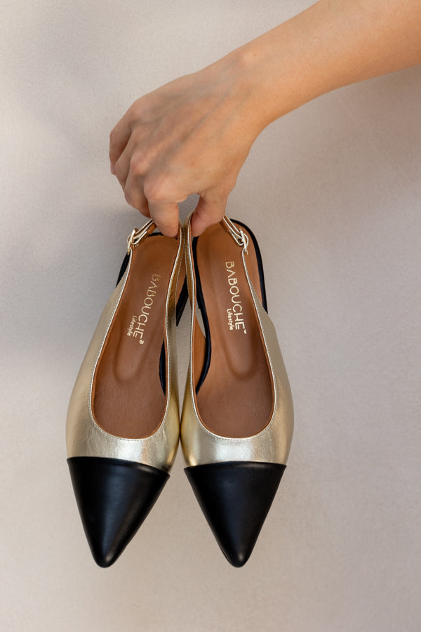 Katja | Slingback Black/Gold