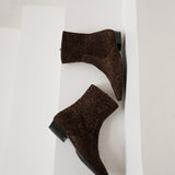 Blake | Enkellaars Donker Bruin Leopard