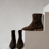 Blake | Enkellaars Donker Bruin Leopard