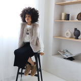 Keily | Pelzstiefel Beige