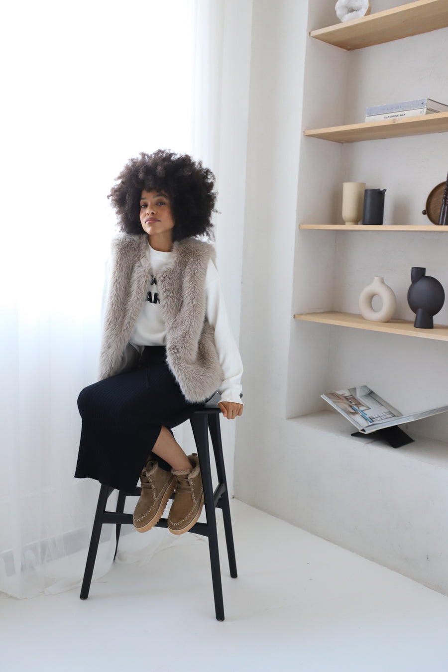 Keily | Fur boots Beige