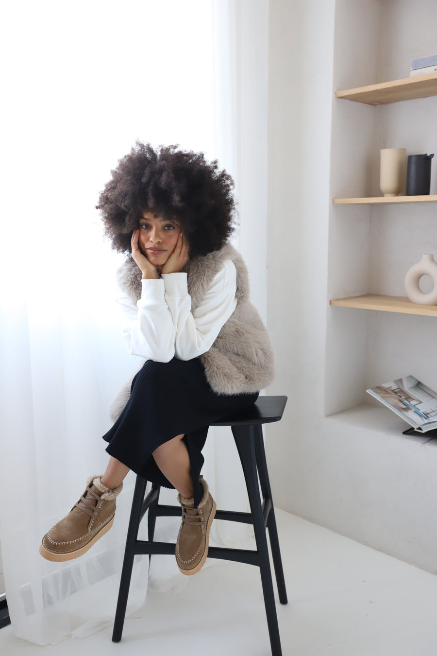 Keily | Fur boots Beige