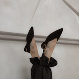 Yena | Slingback Donker Bruin