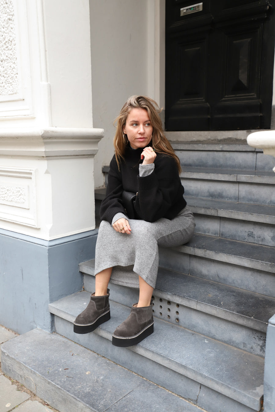 Noor | Fur boots Grey