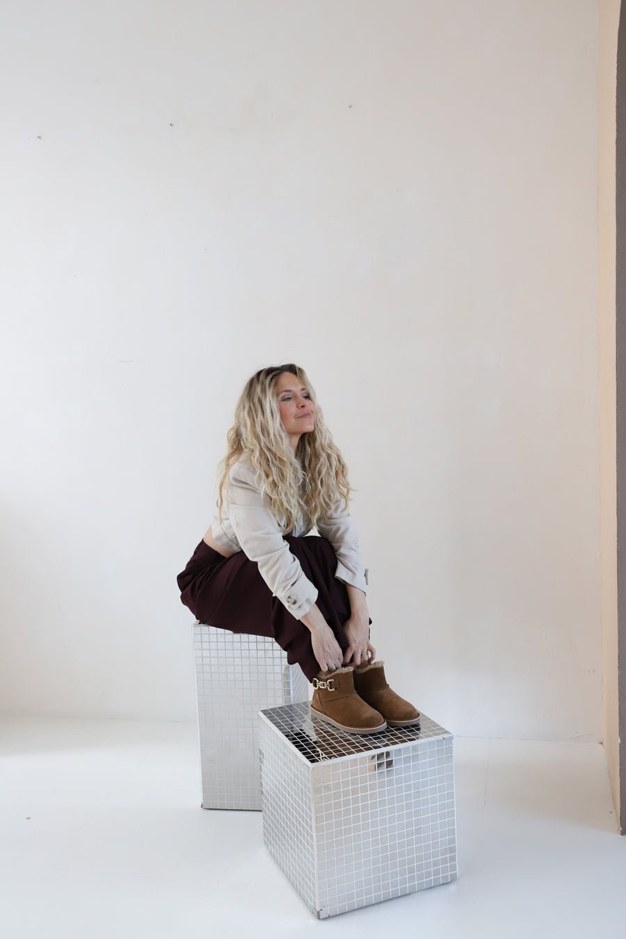 Almalfi | Fur boots Beige